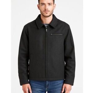 Levis Jacket Men's XL Charcoal Gray Wool Blend Quilted Utility Heavy Jacket Coat